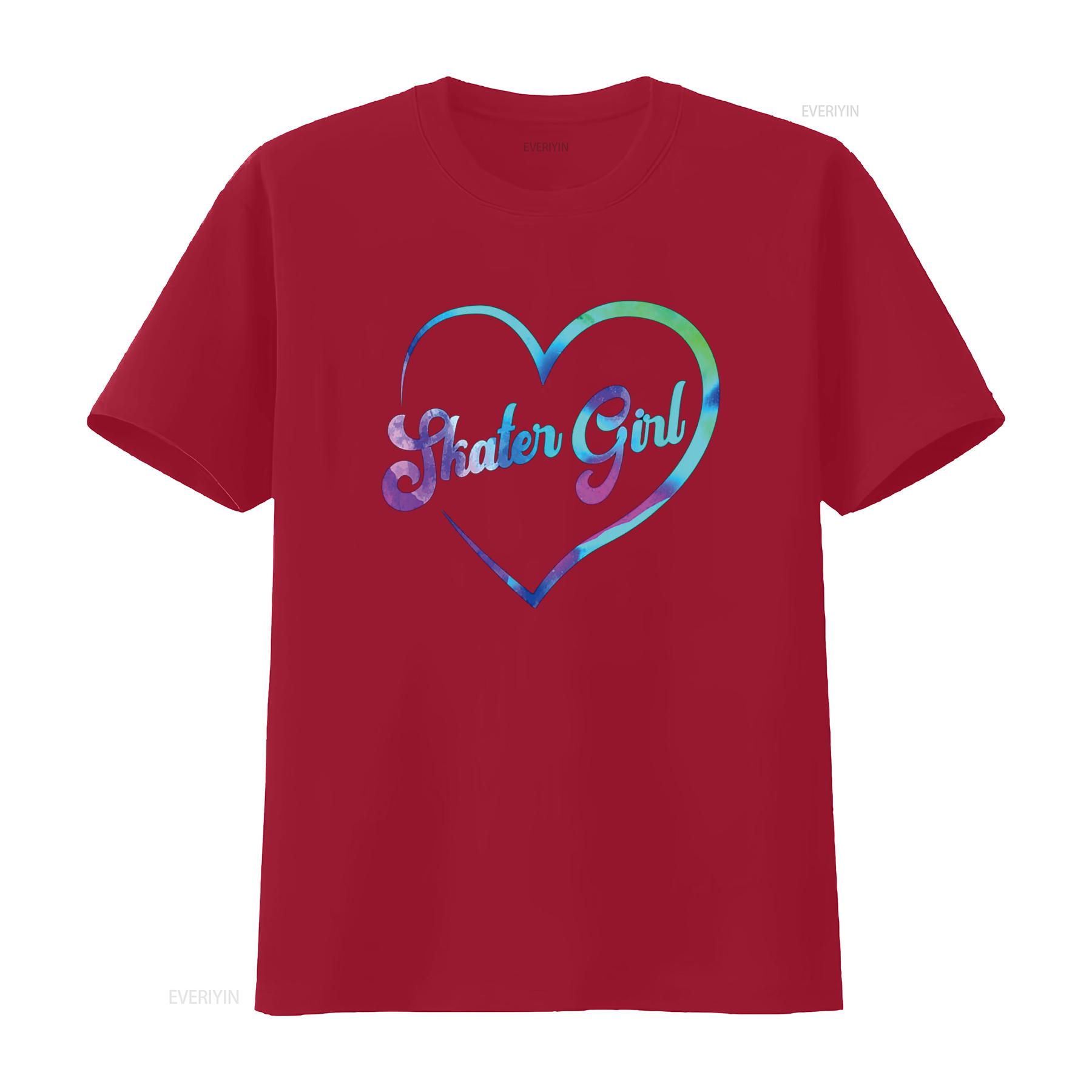 Skateboard Skater Girl Heart T Shirt vintage Washed fashion Comfortable streetwear designer clothes homme Casual S