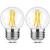 E26 LED Bulb, Dimmable, 40W, Warm White, Edison Bulb, 4W, Filament Bulb, G50, Globe Shape, Retro, Clear Bulb, PSE Certified, Pack of 2