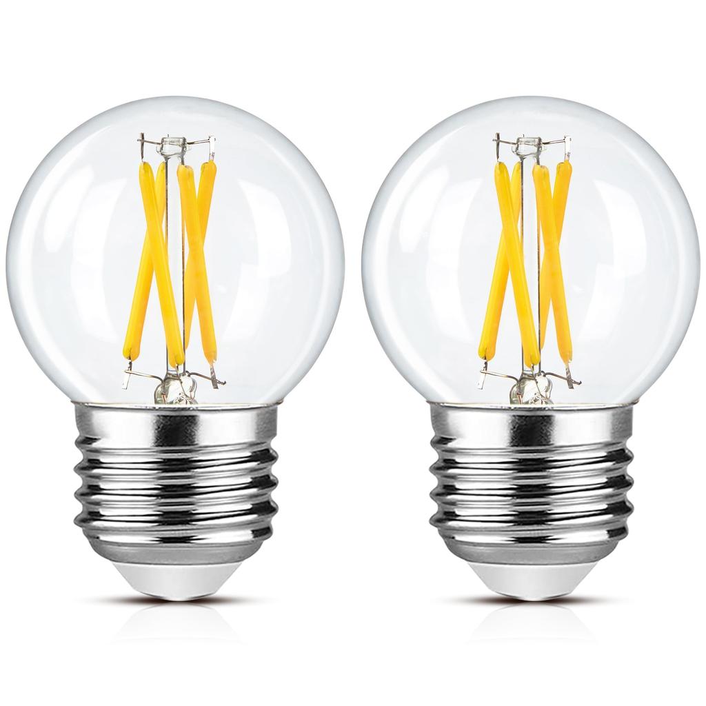 E26 LED Bulb, Dimmable, 40W, Warm White, Edison Bulb, 4W, Filament Bulb, G50, Globe Shape, Retro, Clear Bulb, PSE Certified, Pack of 2