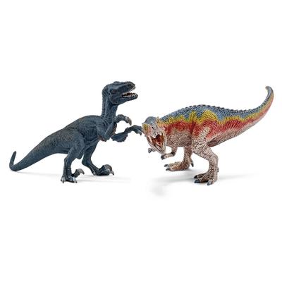 Schleich Dinosaurs Tyrannosaurus Rex and Velociraptor 42216 (Small)