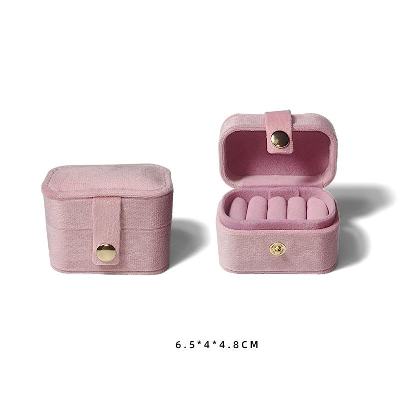 Mini Velvet Jewelry Organizer Box for Women Travel Portable Earrings Ring Storage Jewelry Packaging Display Box