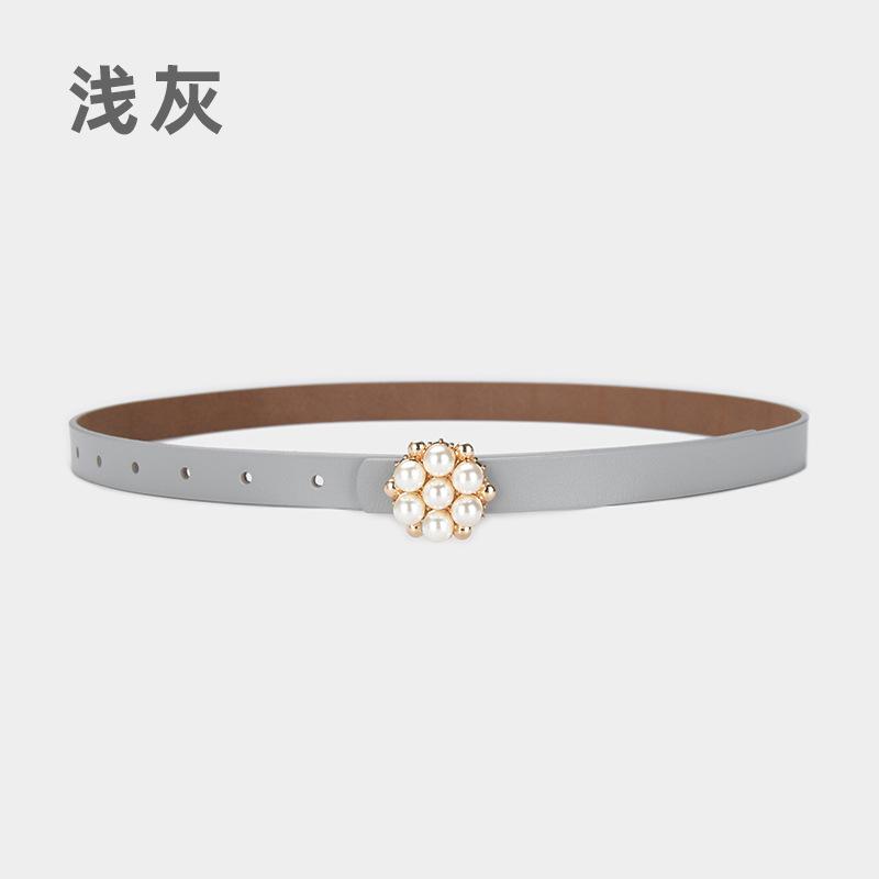 Fine Belt Retro Pearl Decorative Ladies Fine Belt With Windbreaker Dress Waist Seal Waist Jewelry