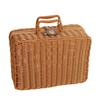 With Ring Shaped Handle Woven Picnic Box Handwoven Rattan Storage Box  Wedding Party