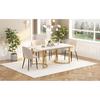 Eettafel - 140x80cm - Wit/goudkleurig marmer - Metalen frame - 6 personen