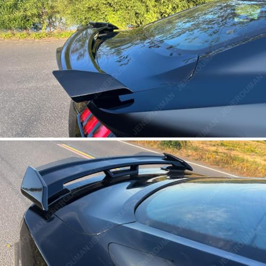 Rear Wickerbill Spoiler Set for Mustang 2025 2025 EcoBoost GT Dark Horse Style Gloss Black Trunk Spoiler Wing with Enhanced Aer
