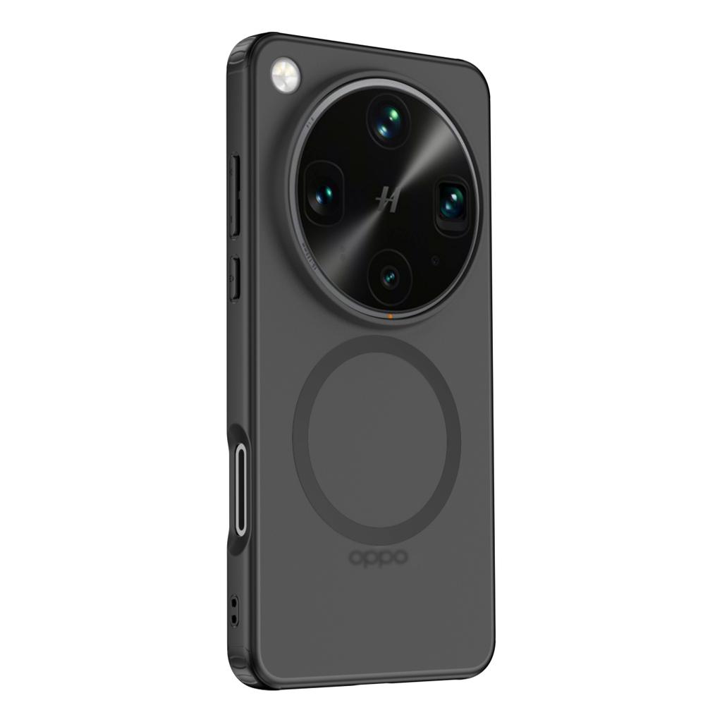 For Oppo Find X9 Ultra Case Magnetic Frosted Semi-transparent Baby Skin Raised Camera Lens Lips Hybrid Soft Cover