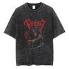 Berserk Anime Guts Charakter Vintage Gewaschenes Baumwoll-T-Shirt Retro Manga Grafik Sommer Kurzarm Locker Geschnittene Oberteile Für Männer Frauen Tägliche Freizeitkleidung