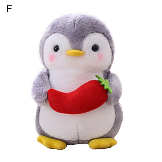 25cm Cartoon Penguin with Fruit Vegetable Plush Stuffed Toy Kids Gift Soft Doll