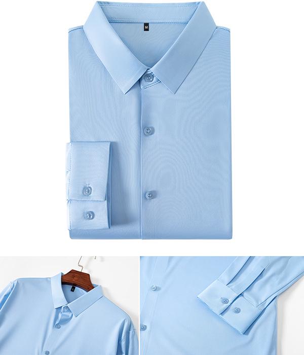 Seamless High Elasticity Four-Way Stretch Wrinkle-Free Men's European Size Shirt