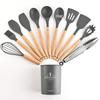 12-Piece Lightweight Silicone Kitchenware Set: Spatula, Whisk & More. Multiple Colors. Safe for Non-Stick Pans.