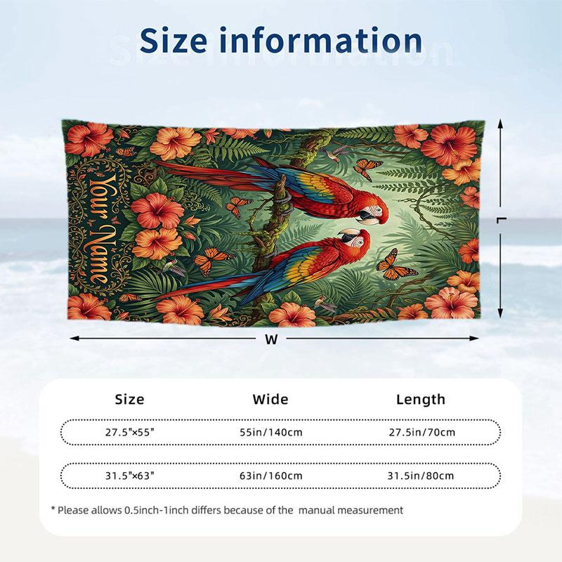 Adventure Journey Theme Beach Towel Personalized Custom Name & Text Soft Quick Dry Beach Towel for Swimming Travel