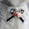 Bow Shape Pet Necklace Soft Liner Dog False Neck Band Pearl Bow Neck Band  Small Medium Breed