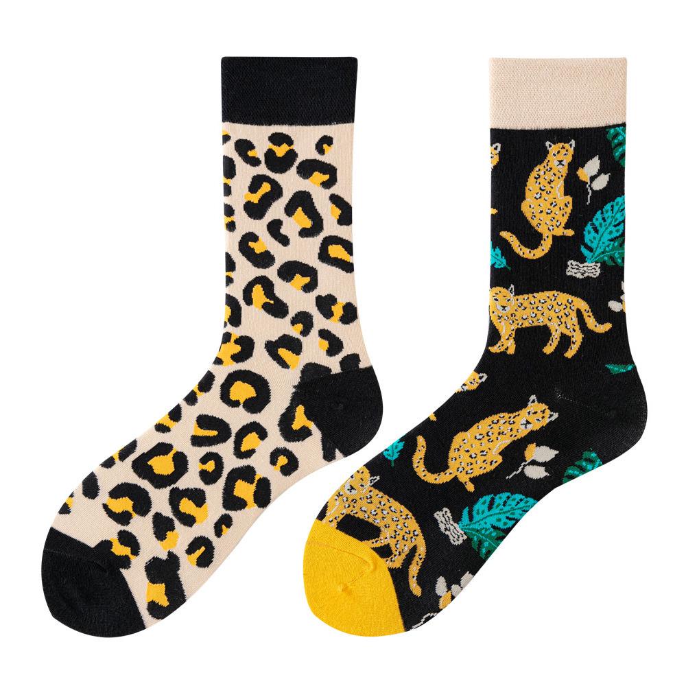 Asymmetric Colorful Christmas Cotton Socks for Couples