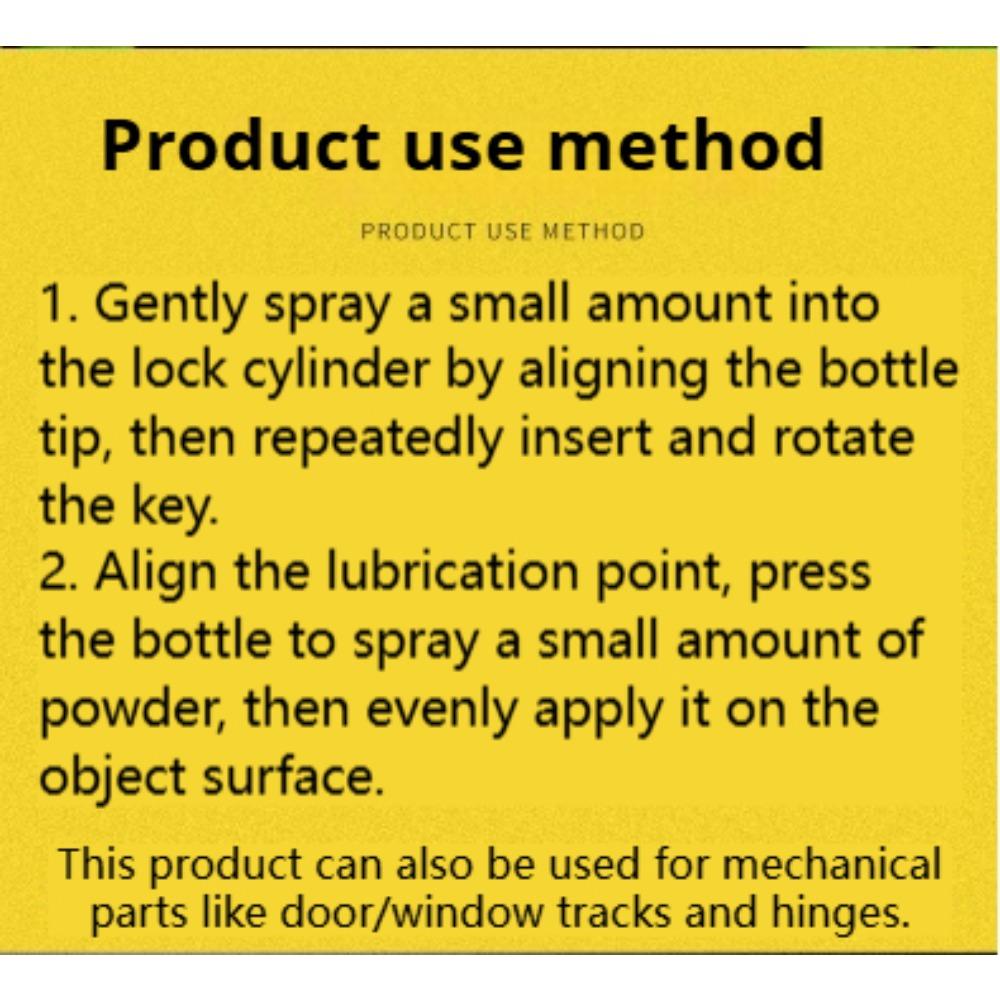 Lock Core Lubricant Powder Is A Practical Lock Repair Tool. Graphite Powder Door Lock Lubricant Can Be Used for Slide Rails and Door Shafts