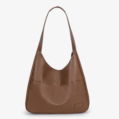 Sac fourre-tout bandoulière en cuir souple de grande capacité pour étudiants et dames, idéal pour l'automne et l'hiver.