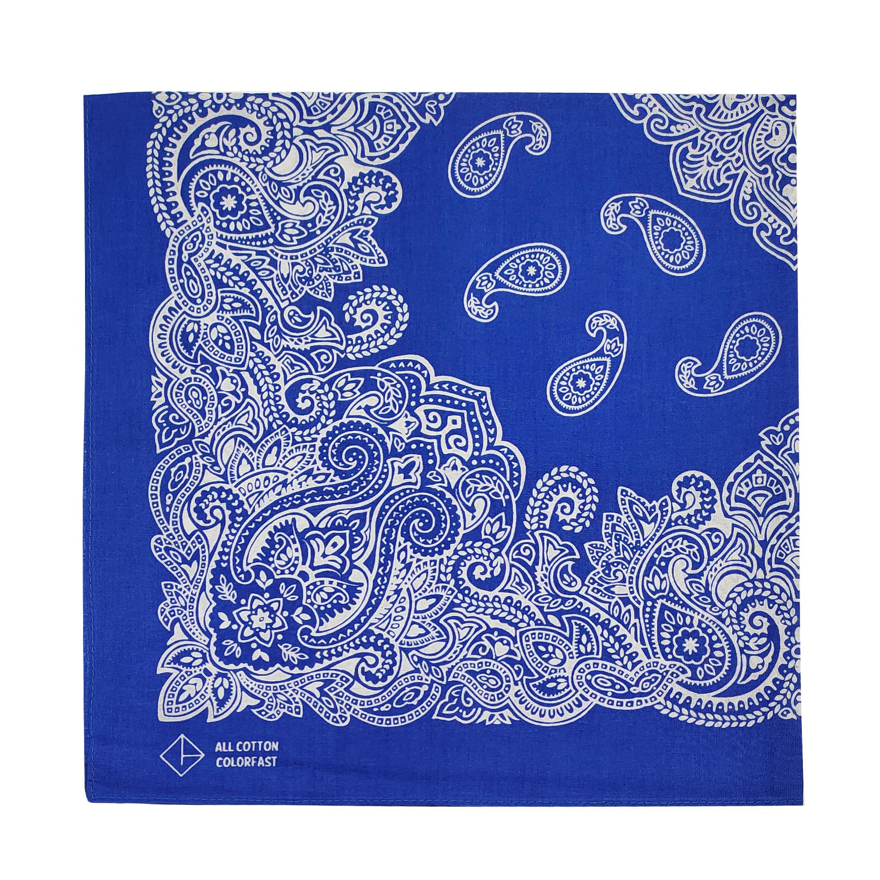 

kakatrend bandana blue paisley 100% cotton bandana adult stylish handkerchief cotton bandana unisex durag large size men blue 55cm x 55cm синий
