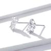 S925 Sterling Silver Cute Kitten Stud Earrings, Cross-Border Sterling Silver Zircon Stud Earrings.