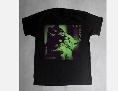 Bloody Kisses Type O Negative Katze Kurzarm Schwarz T-Shirt