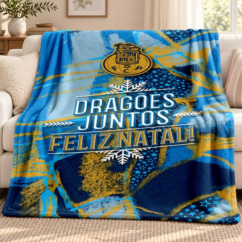 FC Porto blanket Flannel Blanket Soft Cozy Plush Throw for Sofa Bed Lightweight Home Decoration Outdoor camping