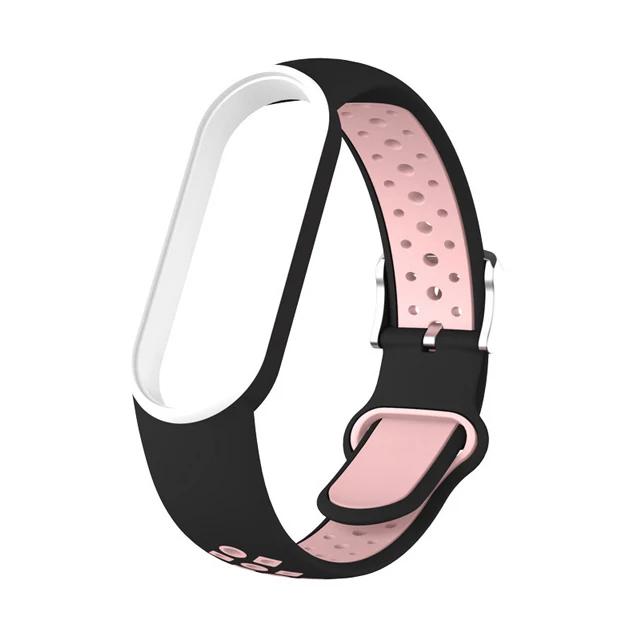 Silicone Strap for Xiaomi Mi Band 3 4 5 6 7 Bracelet Sport Miband 6 7Replacement Wristband Double Buckle Correa Belt Accessorise