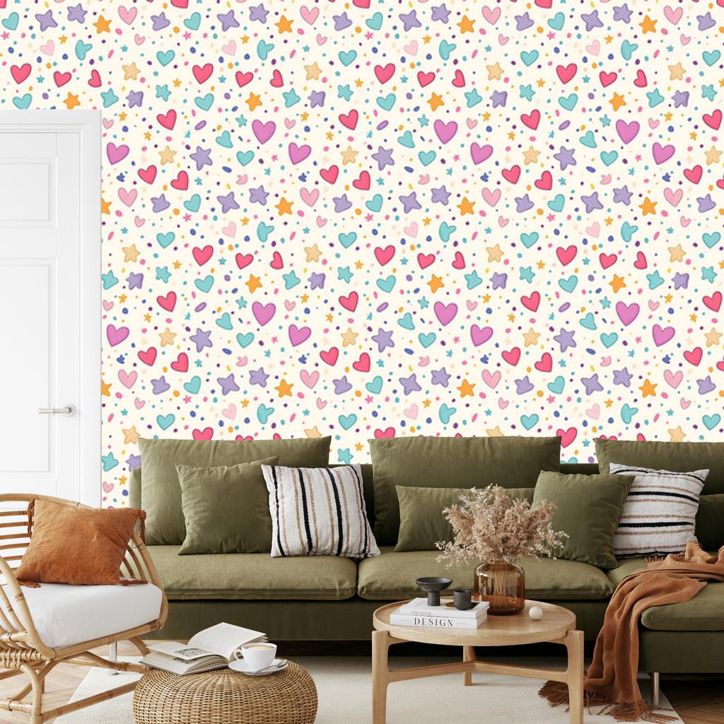 Love Wallpaper White, Cream and Light Gray 50x1000