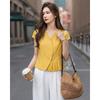 TERRE BLEUE Women's Summer V-Neck Shirt & Wide-Leg Pants Set