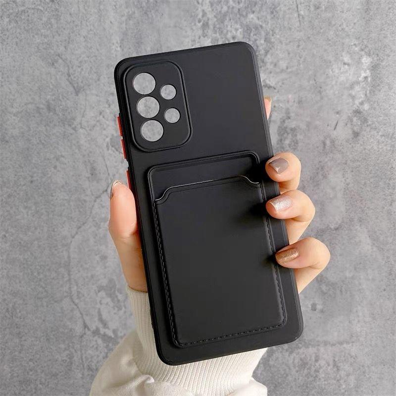 

Soft Silicone Card Holder Cover For Samsung Galaxy S24 S23 S22 S21 S20 Plus FE Note 20 Ultra A51 A71 A54 Slot Wallet Back Case For Galaxy S23
