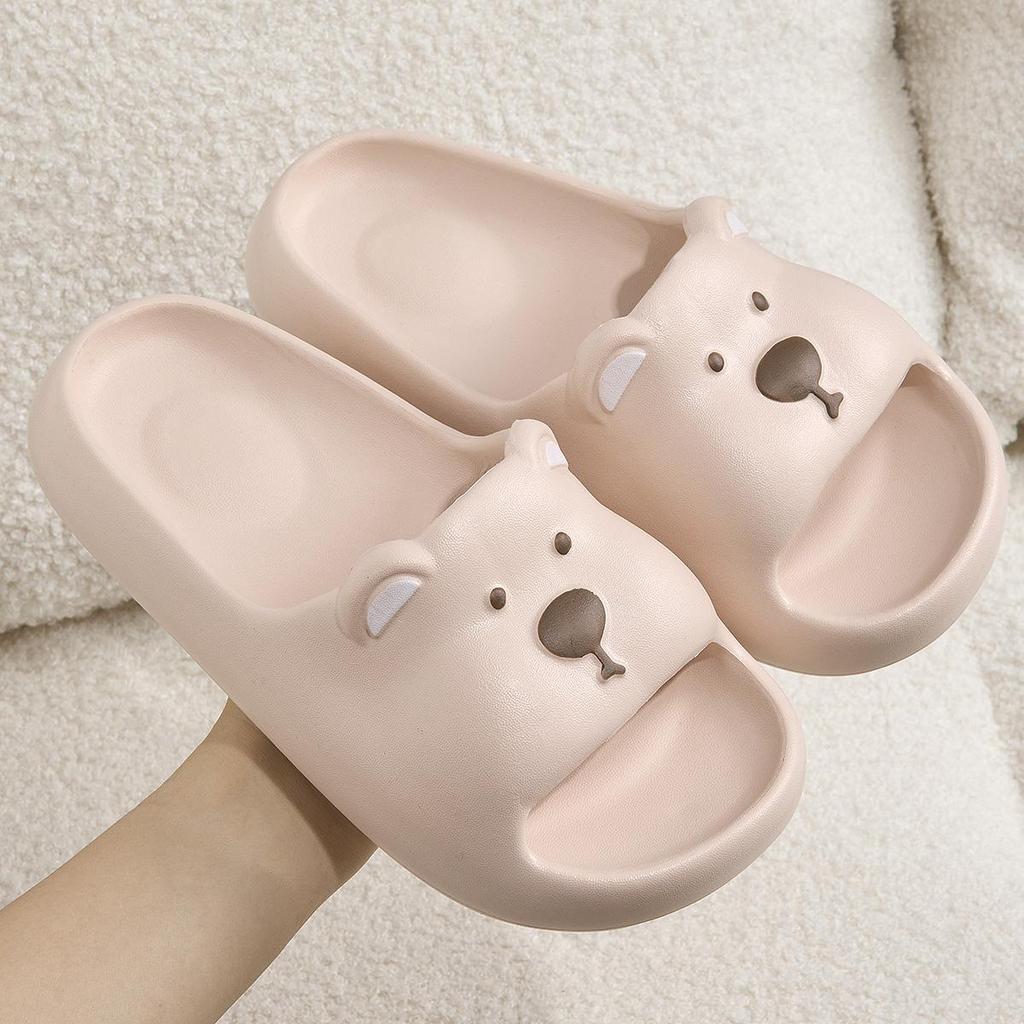 Cute Bear Children Home Slippers Beach Thick Bottom Summer Slides Cartoon Comfortable Non-Slip Slippers Indoor Outdoor Men Bathroom Slippers