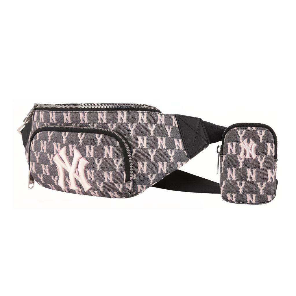 New MLB Monogram Collection Polyester Combo Bag, Shoulder Bag, Crossbody Bag, Fanny Pack Regular Unisex Dirty Pink Print 32BGCA011-50L