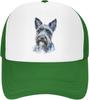 Scottish Terrier Portrait Trucker Hat Watercolor Dog Breed Mesh Baseball Cap Adjustable Outdoor Headwear