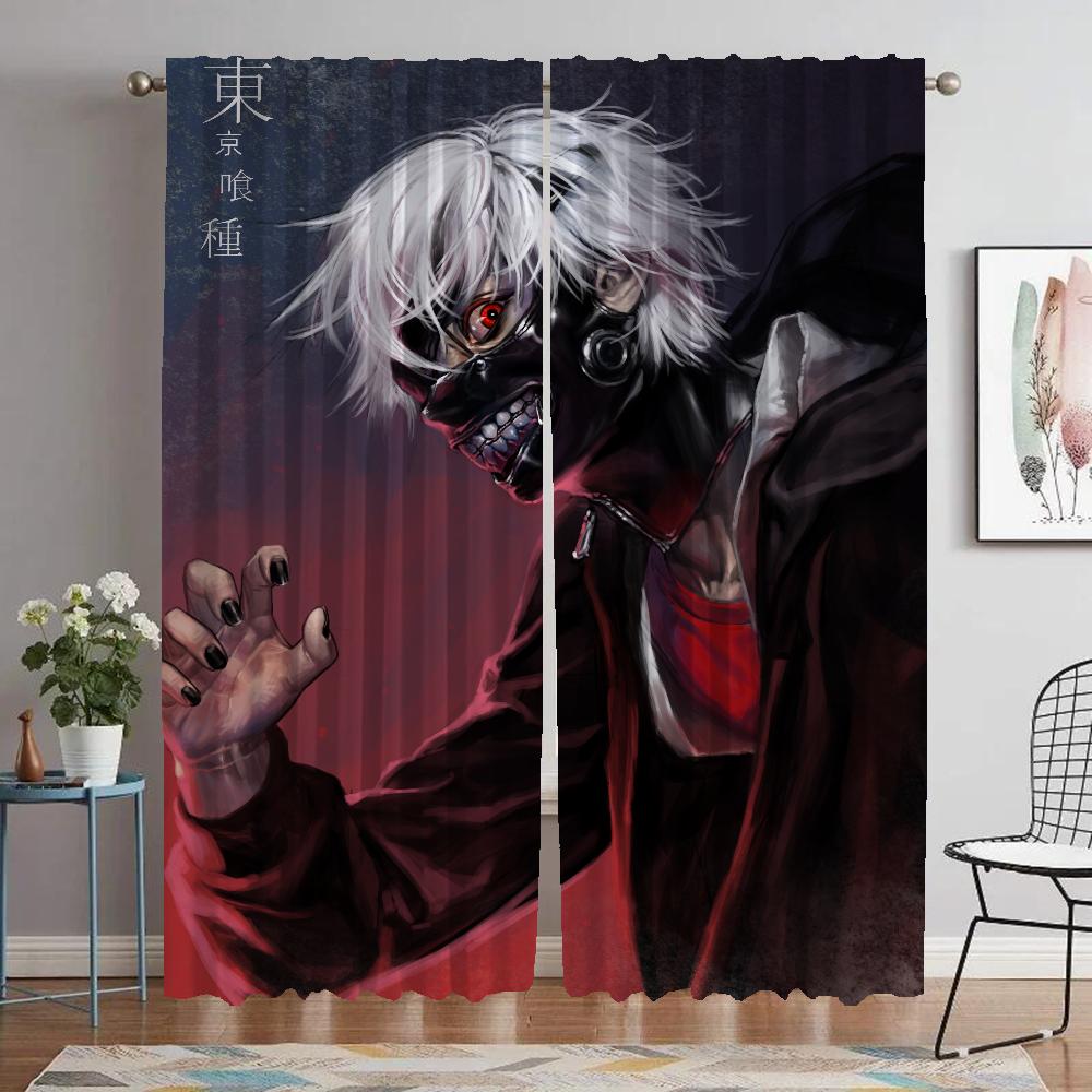 

Оконная штора для комнаты 2 панели Токийский гуль перегородка шторы детская комната жалюзи тюль для спальни Хэллоуин украшения гостиная W50xH70cmx2pcs-CL