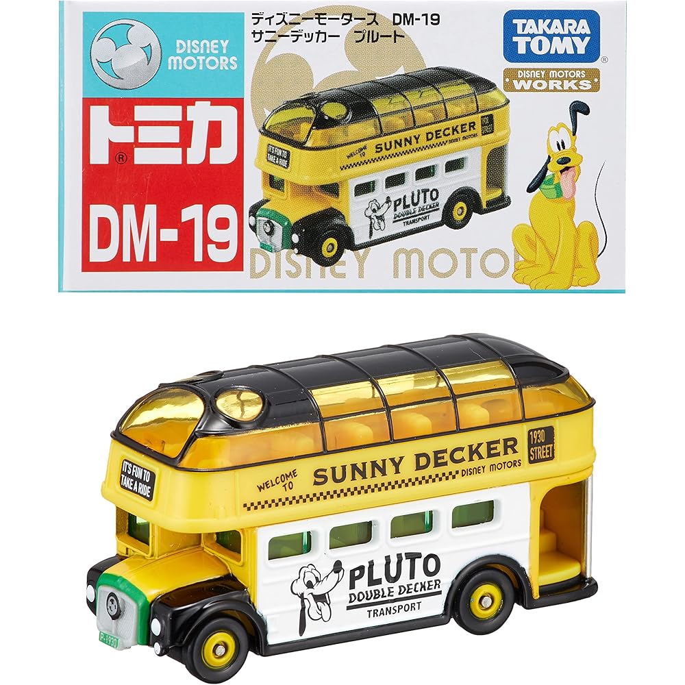 Tomica Disney Motors DM-19 Sunny Decker Pluto Toy Vehicle 1:64 Scale