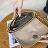 New Retro Genuine Leather Women's Bag with Top Layer Vegetable Tanned Cowhide Shoulder Bag Lock Versatile Temperament Hand Crossbody Bag
