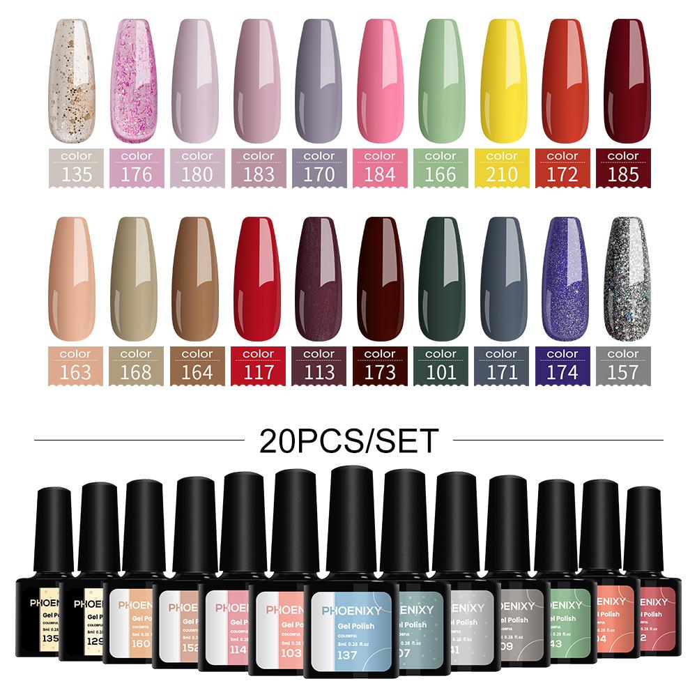 PHOENIXY Gel Nail Polish Bright Colorful Gel Lacquer Uv Gel Nail Long-lasting Gel Nail Polish Needed UV LED Soak-off Gel Nail Varnishes
