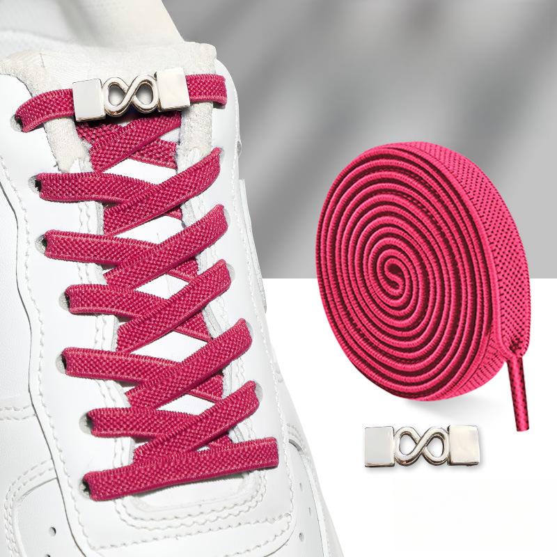 Schnürsenkel mit Acht-Zeichen-Schnalle für Herren, flache elastische, elastische und feste Schnürsenkel