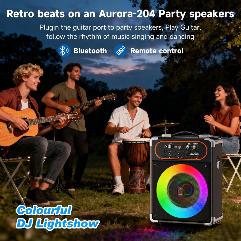 KARAOKE stroj S68 se 2 mikrofony, přenosný Bluetooth 5.3 karaoke reproduktor pro venkovní akce, setkání a večírky