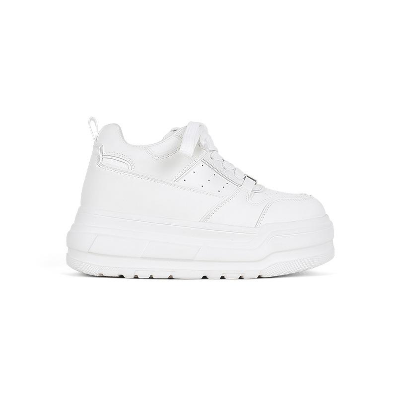 

Версия из овчины~ Невидимая внутренняя прибавка высоты 9 см, универсальные маленькие белые туфли на толстой подошве для женской весенней коллекции 2025 года, новые повседневные кеды 40 белый