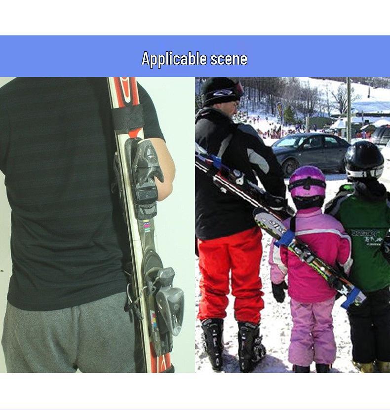 Hand-Held Portable Ski Board Straps for Twin Tip Ski Storage and Binding Fixing