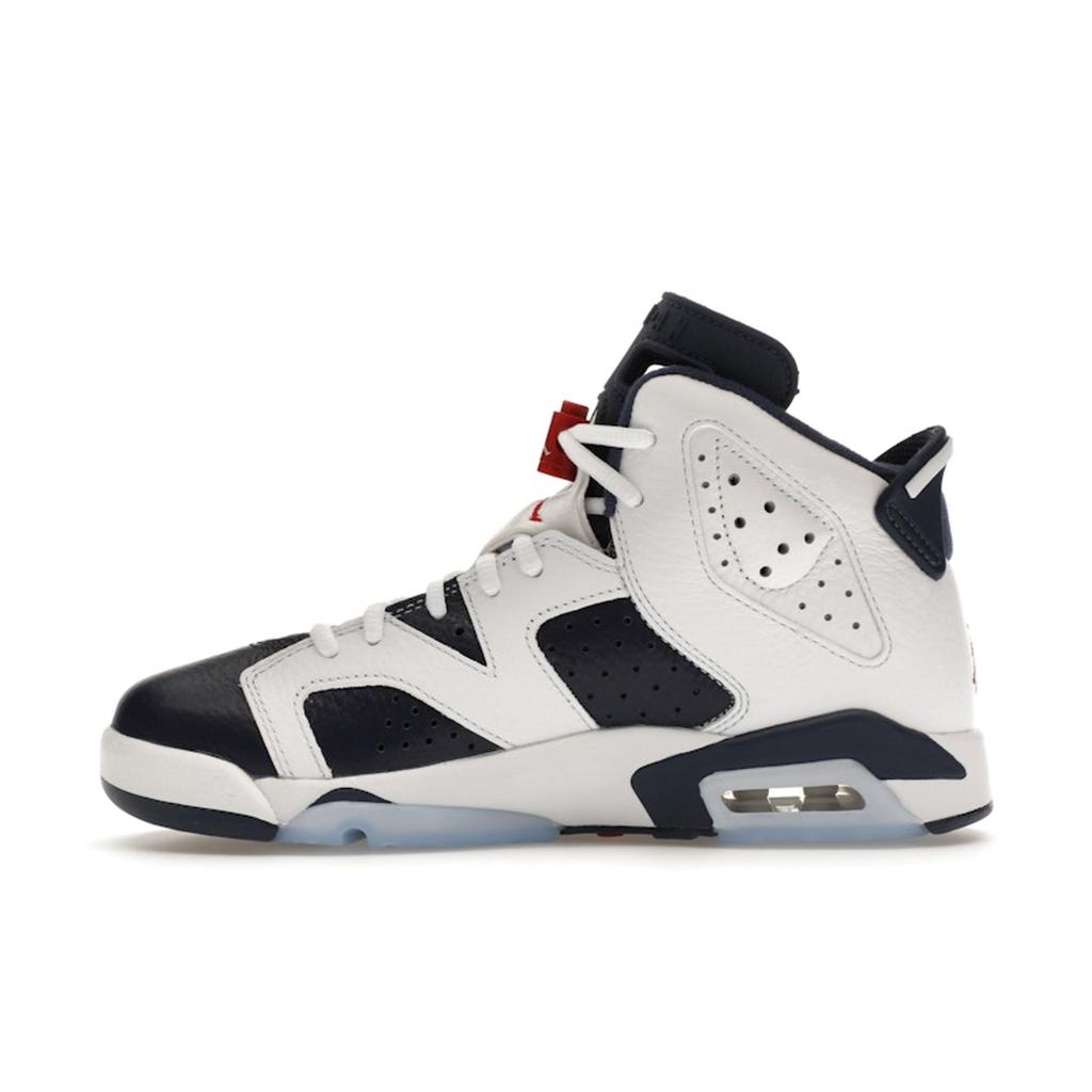 Air Jordan 6 Retro GS Olympic 2024 Παιδικά Αθλητικά Παπούτσια Λευκό Varsity-Red Midnight-Navy 384665-164