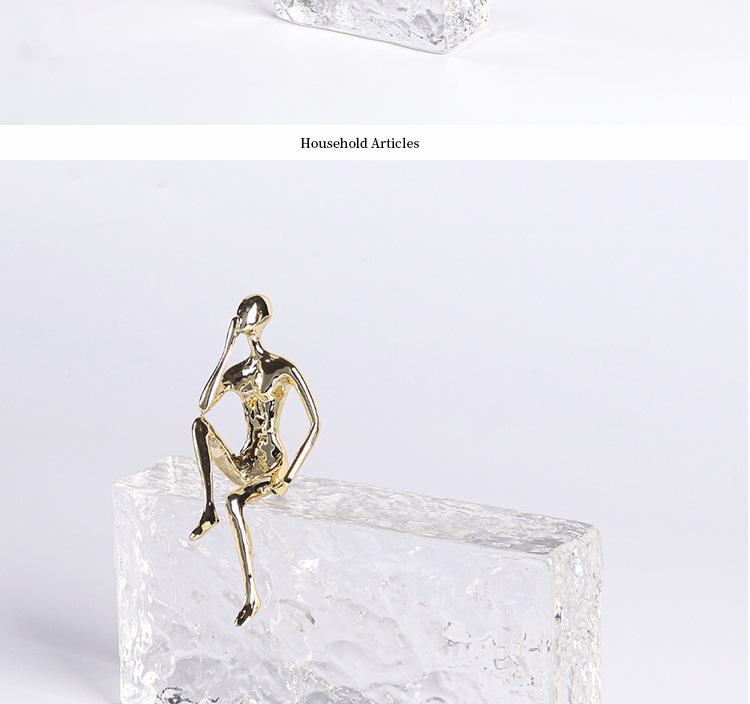 Luxury Crystal Sitting Figure Sculpture for Home Decor