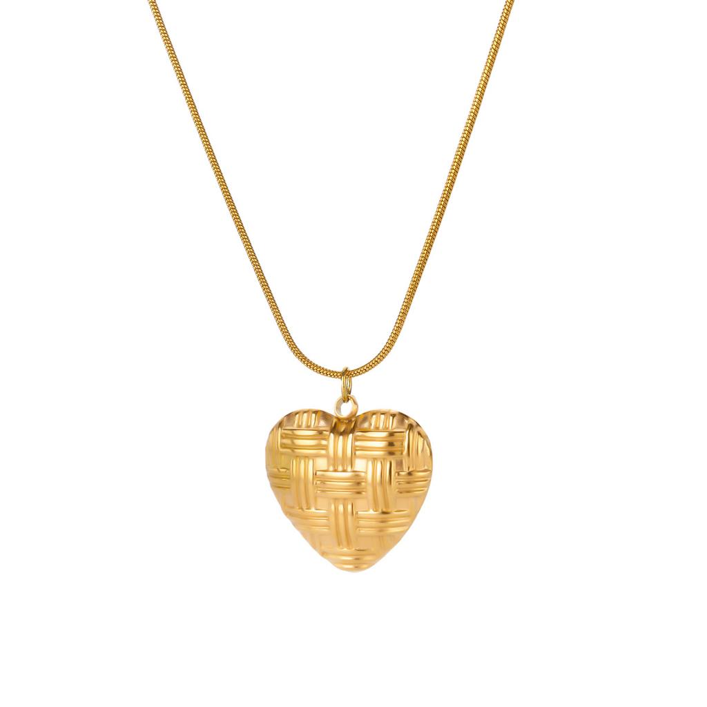 Fashion Geometric Heart Necklaces For Women Stainless Steel Heart Pendant Necklace Wedding Christmas Jewelry Gift