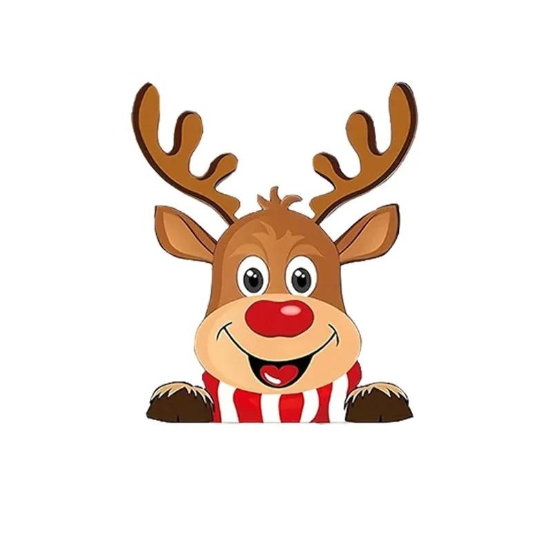 LYKX Christmas Santa Claus Reindeer Car Stickers Waterproof Auto Rear Windshield Window Body Vinyl Decals Decoration Accessories