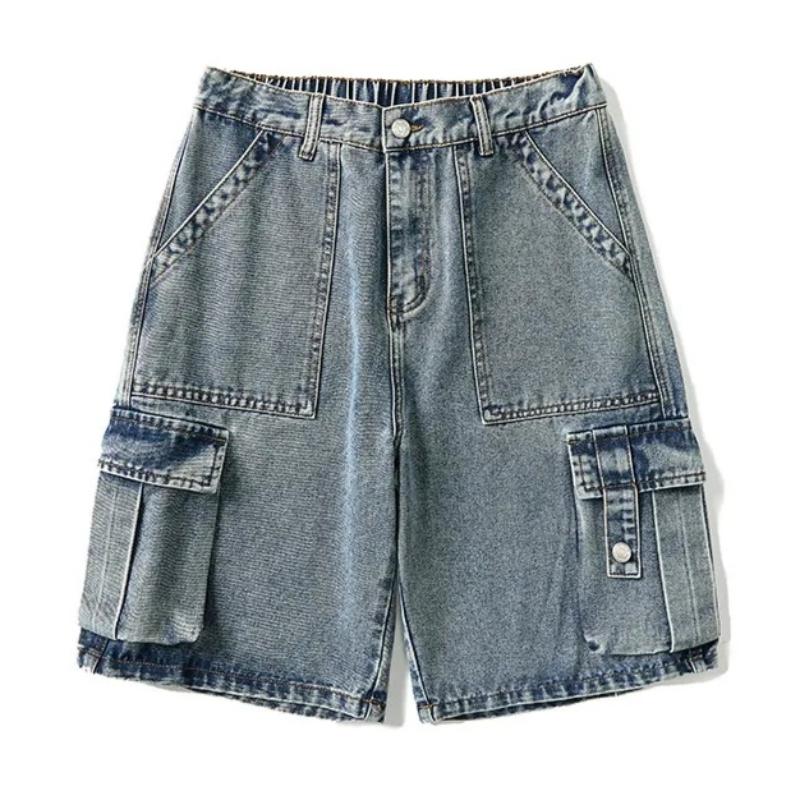 Herren Shorts Jeansshorts Vintage Lockerer Schnitt Cargo Gewaschen High Street Frühling Sommer Große Größen