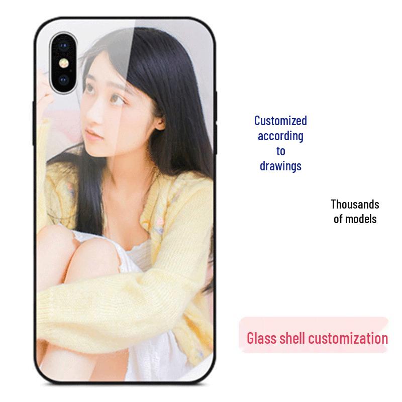 Customized Painted Leather Glass Phone Case for iPhone, Samsung, Moto, Huawei, Vivo, Xiaomi, Oppo