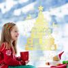 Christmas Happy Christmas Gift Decorations Golden Christmas Tree Static Stickers For Glass