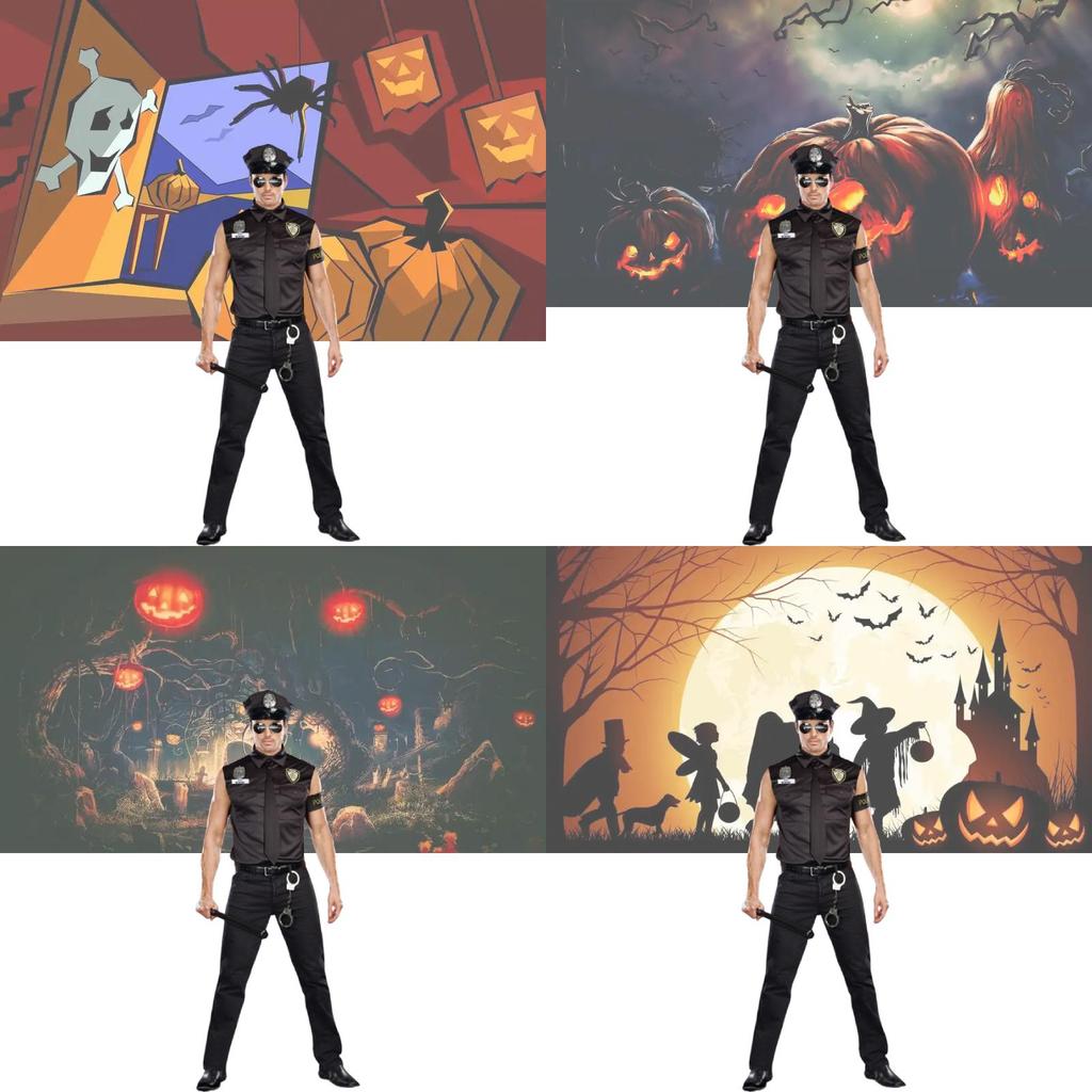 Halloween Stage Costume For Men With Pure Color Design For Theatrical Performance