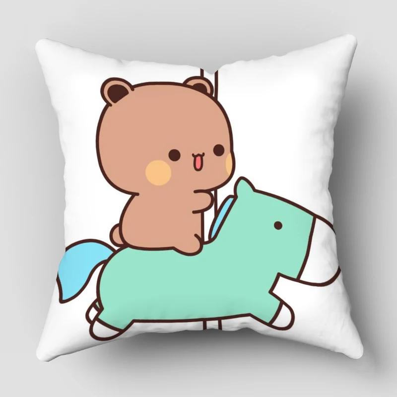 Bear Hug Pillow Case Bubu Dudu Cartoon Series For Home Decorative Pillows Cover Invisible Zippered Throw PillowCases