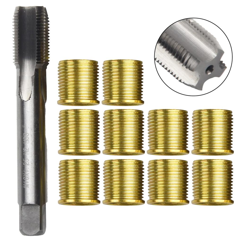 Professional Thread Repair Set M14X1 25 Inserts and M16X1 25 Tap with Stainless Steel Construction for Engine Applications