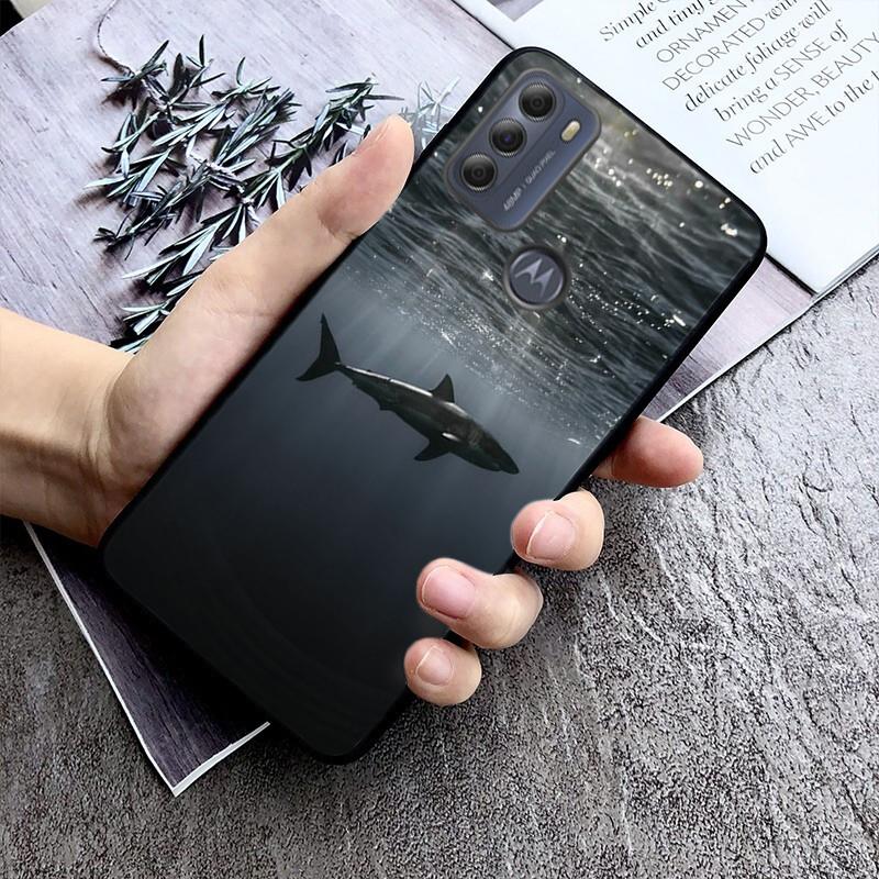 Whale Shark fisch Telefon Fall für Motorola Moto E7 Plus E32 E20 E40 Rand 20 Lite G22 G52 G20 G30 G100 G60 g50 G10 G Pure G Stylus