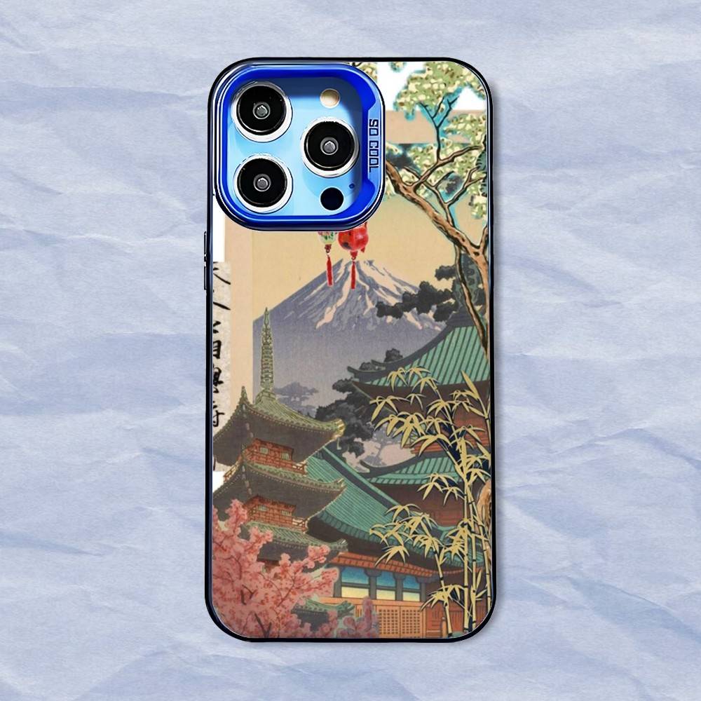 

Japanese Style Tokyo Phone Case For iPhone 16,15,14,13,12,11,8,7,Pro,Max,Plus,Mini,XS,SE Blue Candy Matte Shockproof Cover iPhone16se4